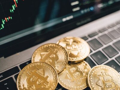 Gold Coins on the Laptop